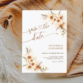 Bold Terracotta Boho Bohemian QR Code Huwelijk Save The Date