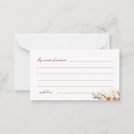 Bold Terracotta Calla Lily Pearls of Wisdom Ticket Notitiekaartje (Achterkant)