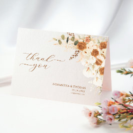 Bold Terracotta Roos Calla Lily Wedding Bedankt