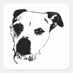 Bold Terrier Mix Close-up Portret Sticker