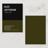 Bold Text Black Brownish Green Visitekaartje (Voorkant / Achterkant)