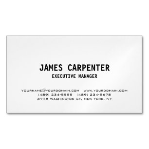 Bold Text Black White — uniek, modern, professione Magnetisch Visitekaartje
