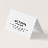 Bold Text Black White — uniek, modern, professione Visitekaartje (Achterkant)