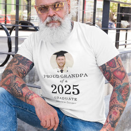 Bold Text Foto Proud Grandpa van 2023 Afstuderen T-shirt