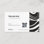 Bold Thank You Card QR Code Small Business Visitekaartje (Achterkant)