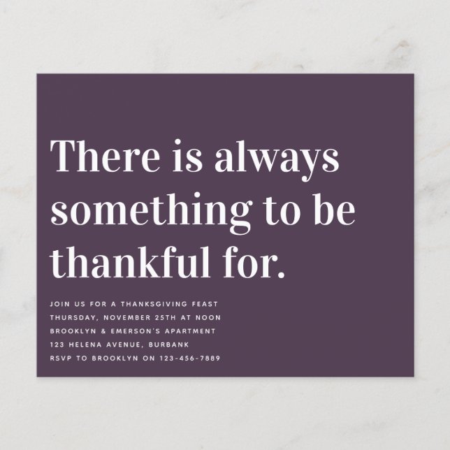 Bold Thankful Thanksgiving Inbeluitnodiging (Voorkant)