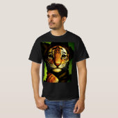 Bold Tiger Cub in Jungle Leaves | Men's T-shirt (Voorkant volledig)