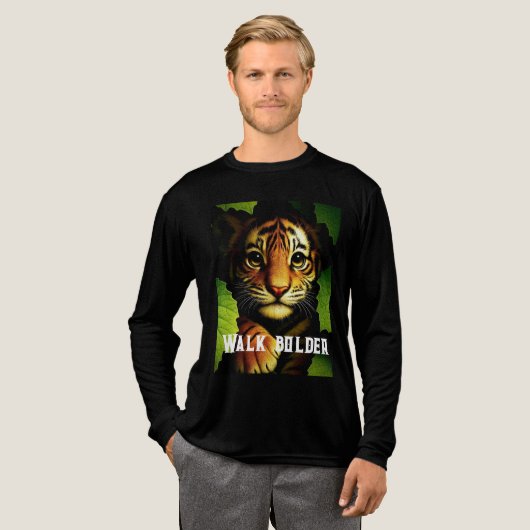 Bold Tiger Cub in Jungle Leaves | Men's T-shirt (Voorkant)