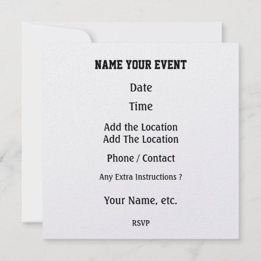 Bold Tiger Invitation - SRF Kaart (Achterkant)