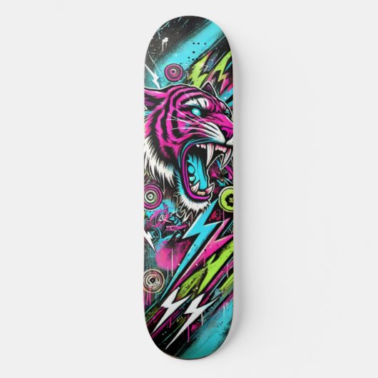 Bold Tiger Street Art Skateboard Deck – Levendig (Voorkant)