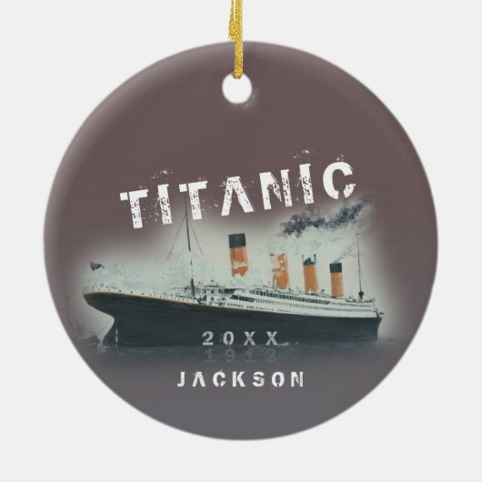 Bold Titanic Keramisch Ornament (Achterkant)