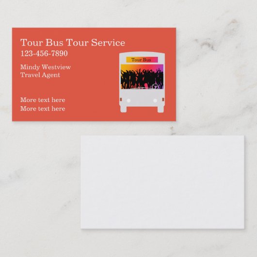 Bold Travel Bus Theme Visitekaartjes (Voorkant / Achterkant)