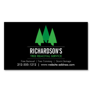Bold Tree-service Logo Groen/zwart Magnetisch Visitekaartje