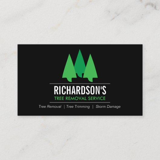 Bold Tree-service Logo Groen/zwart Visitekaartje (Voorkant)