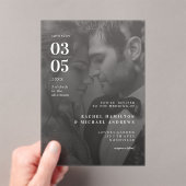 Bold Trending B&W-Photo Wedding Acryl Uitnodigingen (Insitu (Draagbaar))