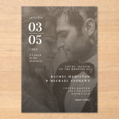 Bold Trending B&W-Photo Wedding Acryl Uitnodigingen (Voorkant)