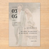 Bold Trending Photo Wedding Acryl Uitnodigingen (Voorkant)