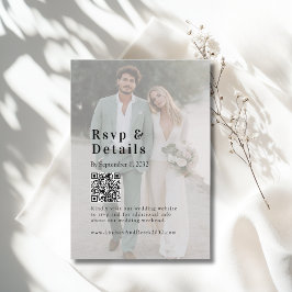 Bold Trending Photo Wedding QR Code RSVP Photo Informatiekaartje