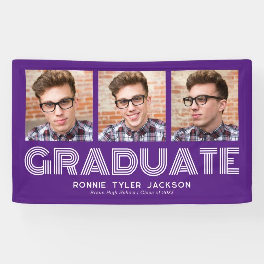 Bold Trendy 3 Afstuderen foto Afstuderen banner (Horizontaal)