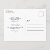 Bold trendy afstudeerder afstuderen nodigt briefka uitnodiging briefkaart (Achterkant)