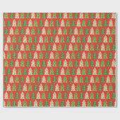 Bold Trendy Moderne Preppy Kerstbomen Cadeaupapier (Vlak)