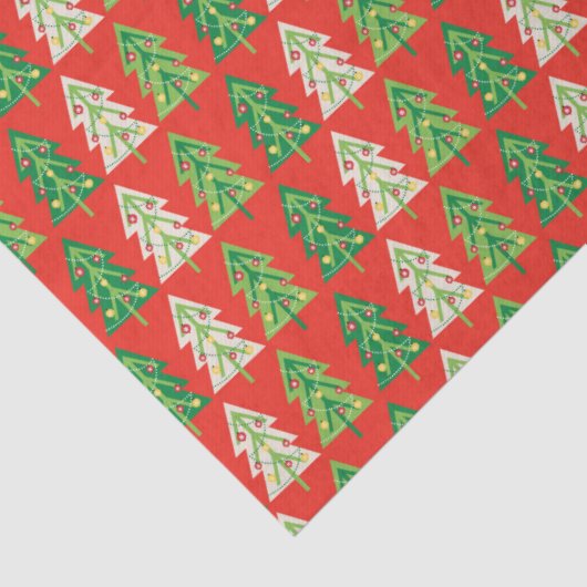 Bold Trendy Moderne Preppy Kerstbomen Tissuepapier (Detail)