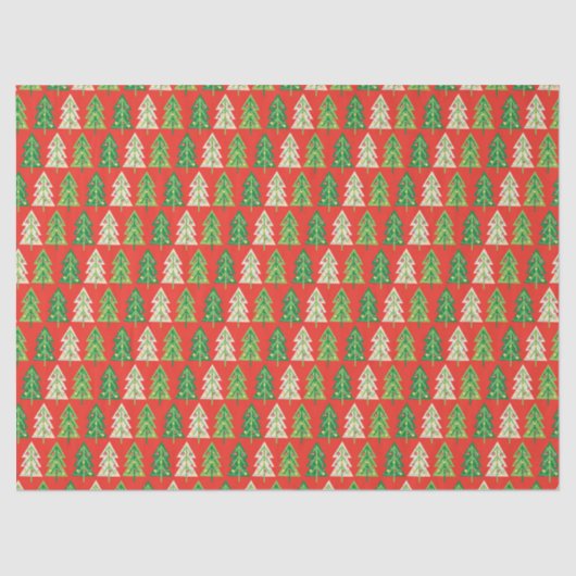 Bold Trendy Moderne Preppy Kerstbomen Tissuepapier (Voorkant)