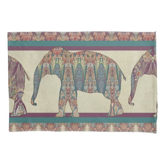Bold Trendy Slaapkamer Kashmir Paisley Elephant Ar Kussensloop (Voorkant-Links)