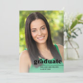 Bold Trendy Typography Photo Graduparty Kaart (Staand voorkant)