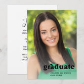 Bold Trendy Typography Photo Graduparty Kaart (Voorkant / Achterkant)