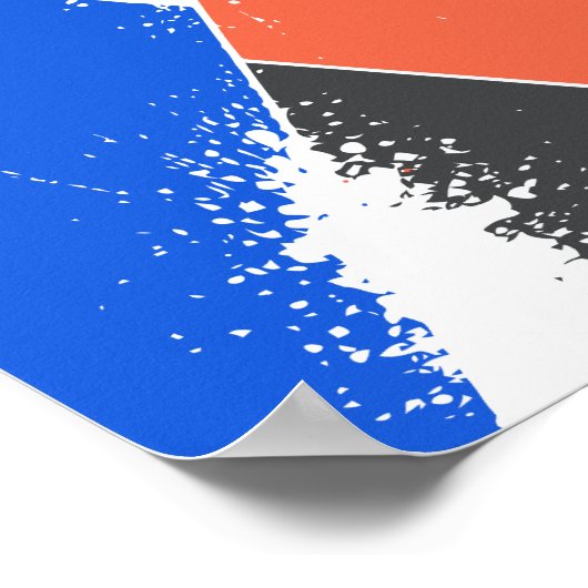 Bold Triangular Composition with Paint Splashes Poster (Hoek)