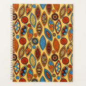 Bold Tribal Leaf Pattern Boho Abstract Planner (Voorkant)