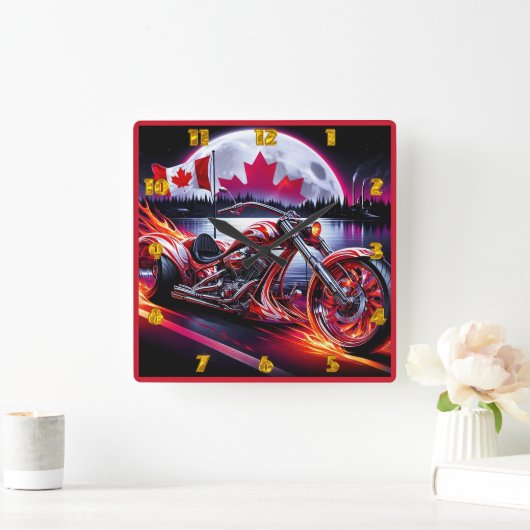 Bold trike bij Twilight Waterside Vierkante Klok (Huis)