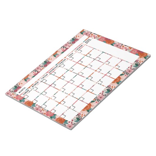 Bold Tropical Flower Calendar Notitieblok (Schuin)
