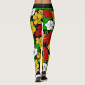 Bold Tropical Hibiscus Floral Pattern Leggings (Achterkant)