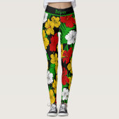 Bold Tropical Hibiscus Floral Pattern  Leggings (Voorkant)