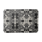 Bold Tropical Monochrome Floral Pattern Badmat (Voorkant)