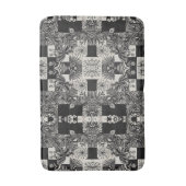 Bold Tropical Monochrome Floral Pattern Badmat (Voorkant Verticaal)