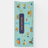 Bold Trucks Custom Name for Kids Boy Spandoek (Verticaal)