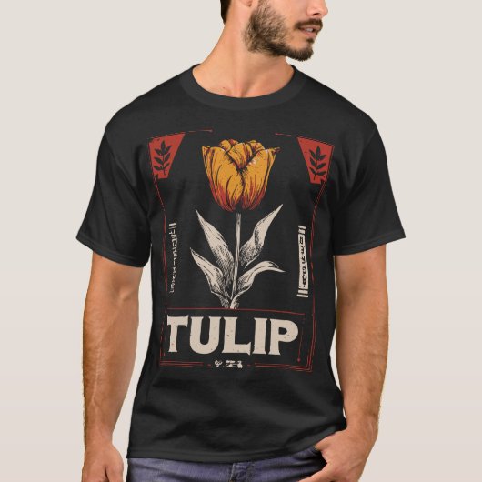 Bold Tulip Flower Dutch Heritage  Design T-shirt (Voorkant)
