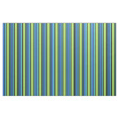 Bold Turquoise Blue Green Black Stripes Fabric Stof (Yard (91,4 cm))