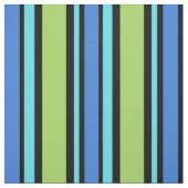 Bold Turquoise Blue Green Black Stripes Fabric Stof (Swatch)