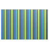 Bold Turquoise Blue Green Black Stripes Fabric Stof (Fat Quarter)