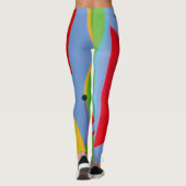 Bold Turquoise Purple Pattern Leggings (Achterkant)