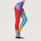 Bold Turquoise Purple Pattern Leggings (Rechts)