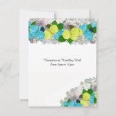 Bold Turquoise Yellow Mixed Flowers Invitation Kaart (Achterkant)
