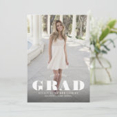 Bold Type Afstuderen Foto Aankondiging en Partij (Staand voorkant)