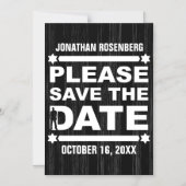 Bold Type Bar Mitzvah Reddingsdatum Zwart Magnetische Uitnodiging (Voorkant)