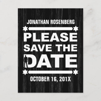 Bold Type Bar Mitzvah Save the Date in het zwart Kaart