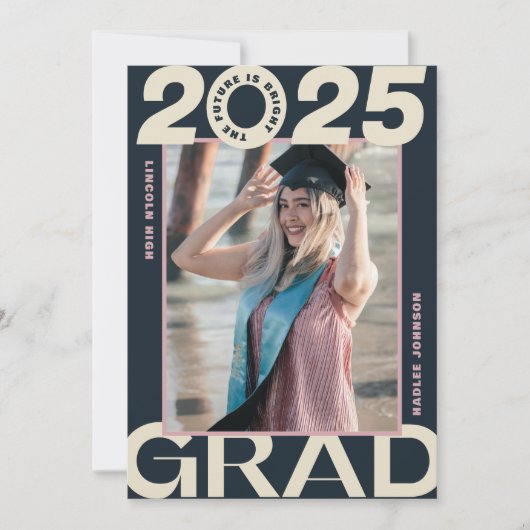 Bold Type Lijst AFSTUDEERDER Afstuderen Aankondigi Kaart (Voorkant)